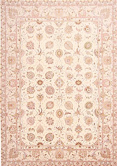 Tabriz Beige Hand Knotted 8'4" X 11'8"  Area Rug 254-29666