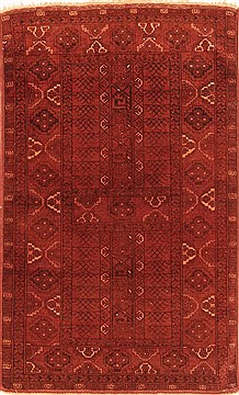 Afghan Kunduz Red Rectangle 3x5 ft Wool Carpet 29861