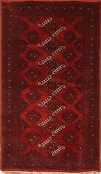 Bokhara Red Hand Knotted 3'11" X 6'11"  Area Rug 100-29864