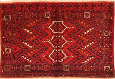 Afghan Kunduz Red Rectangle 3x5 ft Wool Carpet 29871