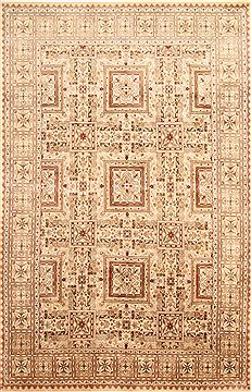 Pakistani Bakhtiar Brown Rectangle 6x9 ft Wool Carpet 30029