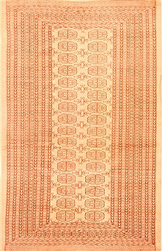 Pakistani Bhadohi Brown Rectangle 5x7 ft Wool Carpet 30030