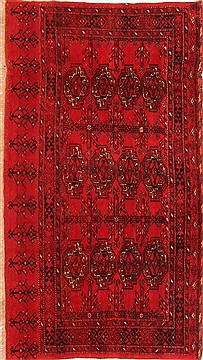 Bokhara Red Hand Knotted 3'2" X 5'7"  Area Rug 100-30102