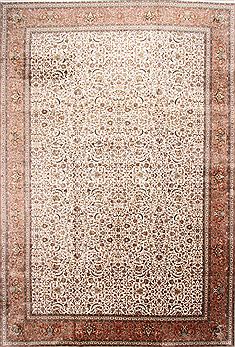 Indian Kashmir Beige Rectangle 12x18 ft Wool Carpet 30126