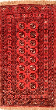 Afghan Bokhara Red Rectangle 4x6 ft Wool Carpet 30141