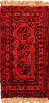 Kunduz Red Hand Knotted 3'6" X 6'6"  Area Rug 100-30217