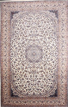 Persian Nain White Rectangle 13x20 ft and Larger Wool Carpet 30238