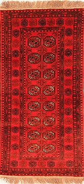 Afghan Bokhara Red Rectangle 4x6 ft Wool Carpet 30252