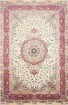 Tabriz Beige Hand Knotted 13'0" X 20'0"  Area Rug 254-30296