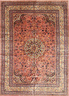 Chinese Tabriz Blue Rectangle 10x14 ft Wool Carpet 30306