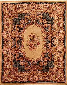 Chinese Tapestry Beige Rectangle 8x10 ft Wool Carpet 30313