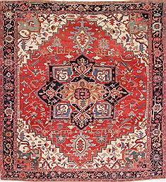 Persian Serapi Red Square 9 ft and Larger Wool Carpet 30361