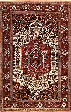 Persian Ghoochan Brown Rectangle 4x6 ft Wool Carpet 30385