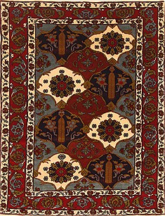 Persian Ghoochan Multicolor Rectangle 4x6 ft Wool Carpet 30387