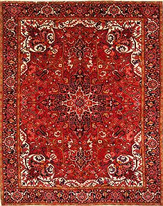 Persian Heriz Red Rectangle 10x12 ft Wool Carpet 30395