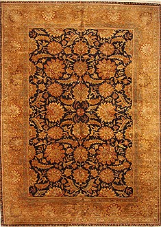 Indian Agra Beige Rectangle 10x14 ft Wool Carpet 30427