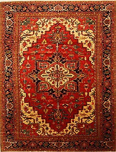 Persian Heriz Red Rectangle 11x16 ft Wool Carpet 30431