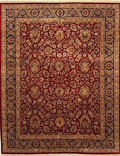 Indian Agra Beige Rectangle 12x15 ft Wool Carpet 30435