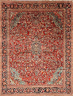 Persian Mahal Blue Rectangle 11x16 ft Wool Carpet 30438