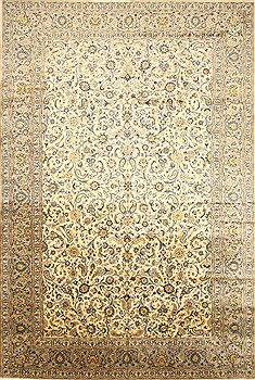 Persian Kashan Blue Rectangle 12x18 ft Wool Carpet 30455