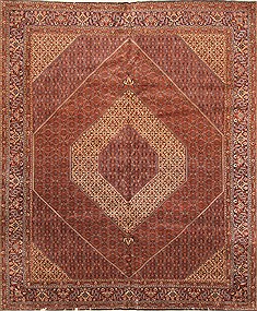 Persian Bidjar Beige Rectangle 10x12 ft Wool Carpet 30488