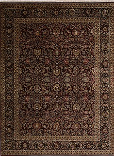 Indian Jaipur Red Rectangle 9x12 ft Wool Carpet 30494