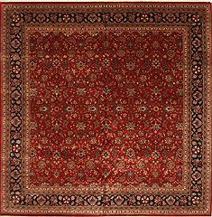 Indian Kashmir Green Square 9 ft and Larger Wool Carpet 30504