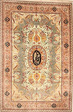 Chinese Tabriz Green Rectangle 12x18 ft Wool Carpet 30505