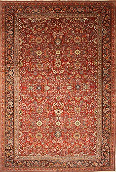 Mashad Red Hand Knotted 13'8" X 20'5"  Area Rug 250-30506