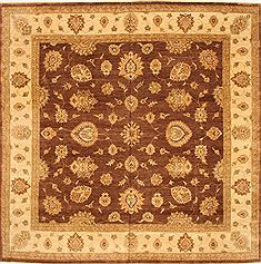 Indian Ghazni Beige Square 9 ft and Larger Wool Carpet 30512