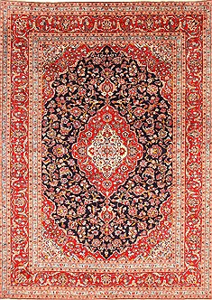 Persian Kashan Red Rectangle 8x11 ft Wool Carpet 30514