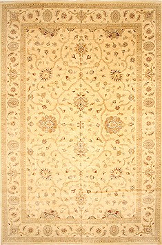 Indian Ziegler Beige Rectangle 12x18 ft Wool Carpet 30559