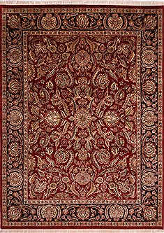 Indian Jaipur Red Rectangle 9x12 ft Wool Carpet 30703