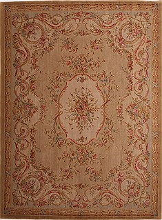 Chinese Tibetan Yellow Rectangle 9x12 ft Wool Carpet 30865