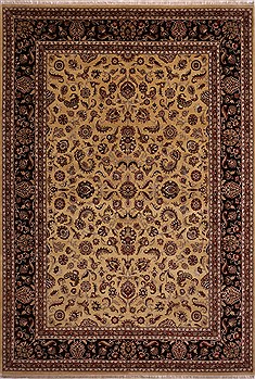 Indian Jaipur Yellow Rectangle 10x14 ft Wool Carpet 30885
