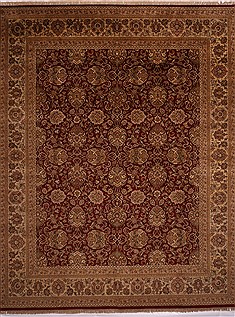 Indian Jaipur Red Rectangle 12x15 ft Wool Carpet 30957
