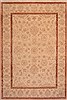 Agra Beige Hand Knotted 101 X 149  Area Rug 301-30992 Thumb 0