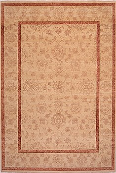 Indian Agra Beige Rectangle 10x14 ft Wool Carpet 30992