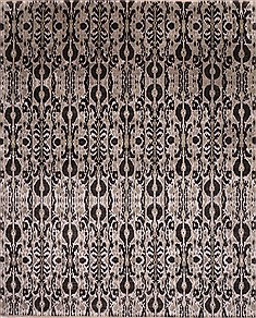 Modern-Contemporary Black Hand Knotted 11'10" X 14'7"  Area Rug 301-30999