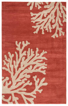 Jaipur Living Coastal Seaside Orange Rectangle 5x8 ft Wool Carpet 64225