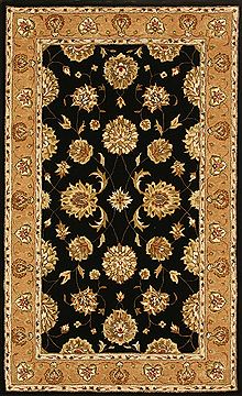 Dynamic JEWEL Black Rectangle 4x6 ft Wool Carpet 70340