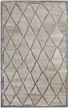Dynamic POSH Grey Rectangle 2x4 ft Wool Carpet 71445
