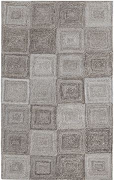 Dynamic POSH Grey Rectangle 2x4 ft Wool Carpet 71449