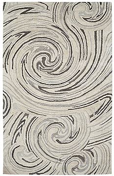Dynamic POSH Grey Rectangle 2x4 ft Wool Carpet 71455