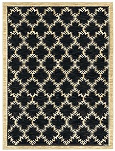 Dynamic YAZD Black Rectangle 2x4 ft  Carpet 72349
