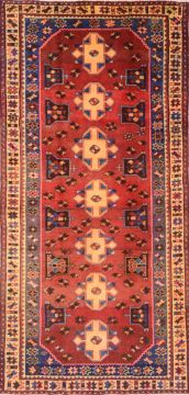 Persian Mussel Red Runner 6 to 9 ft Wool Carpet 74721