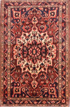 Persian Mussel Red Rectangle 5x7 ft Wool Carpet 74766