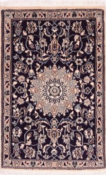 Nain Blue Hand Knotted 2'9" X 4'3"  Area Rug 100-74801