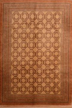 Romania Shiraz Brown Rectangle 7x9 ft Wool Carpet 74846