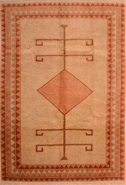 Romania Shiraz Orange Rectangle 6x9 ft Wool Carpet 74860